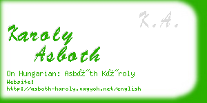 karoly asboth business card